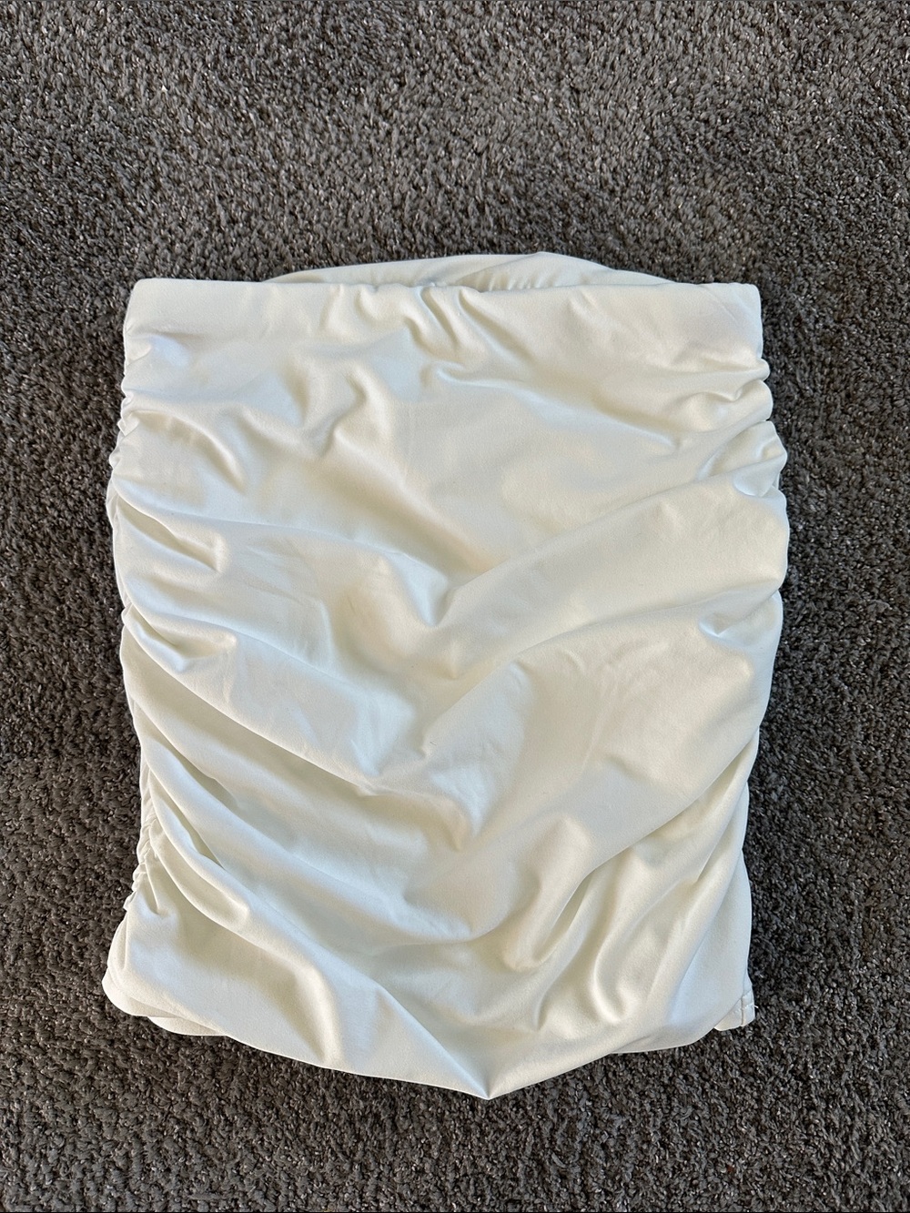 White Ruched Bodycon Skirt